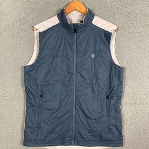 KJUS Retention Vest Mens 52/L Steel Blue Full Zip Lightweight Hybrid Gilet Golf